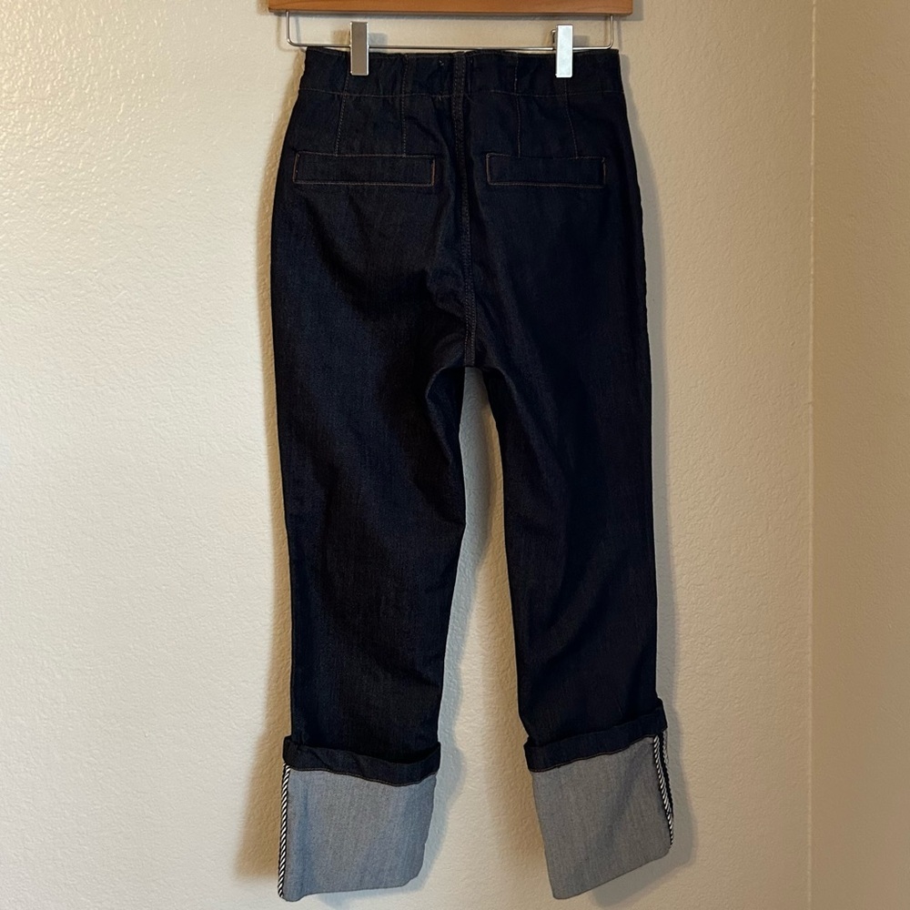 Maeve Dark Indigo Cropped Cuffed Jeans - Picture 8 of 12